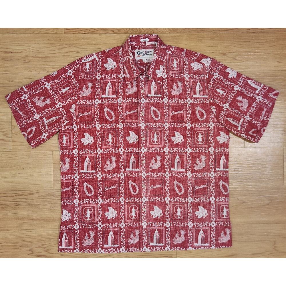 Reyn Spooner University Stanford Cardinal Classic Lahaina Button Up Shirt Sz. XL